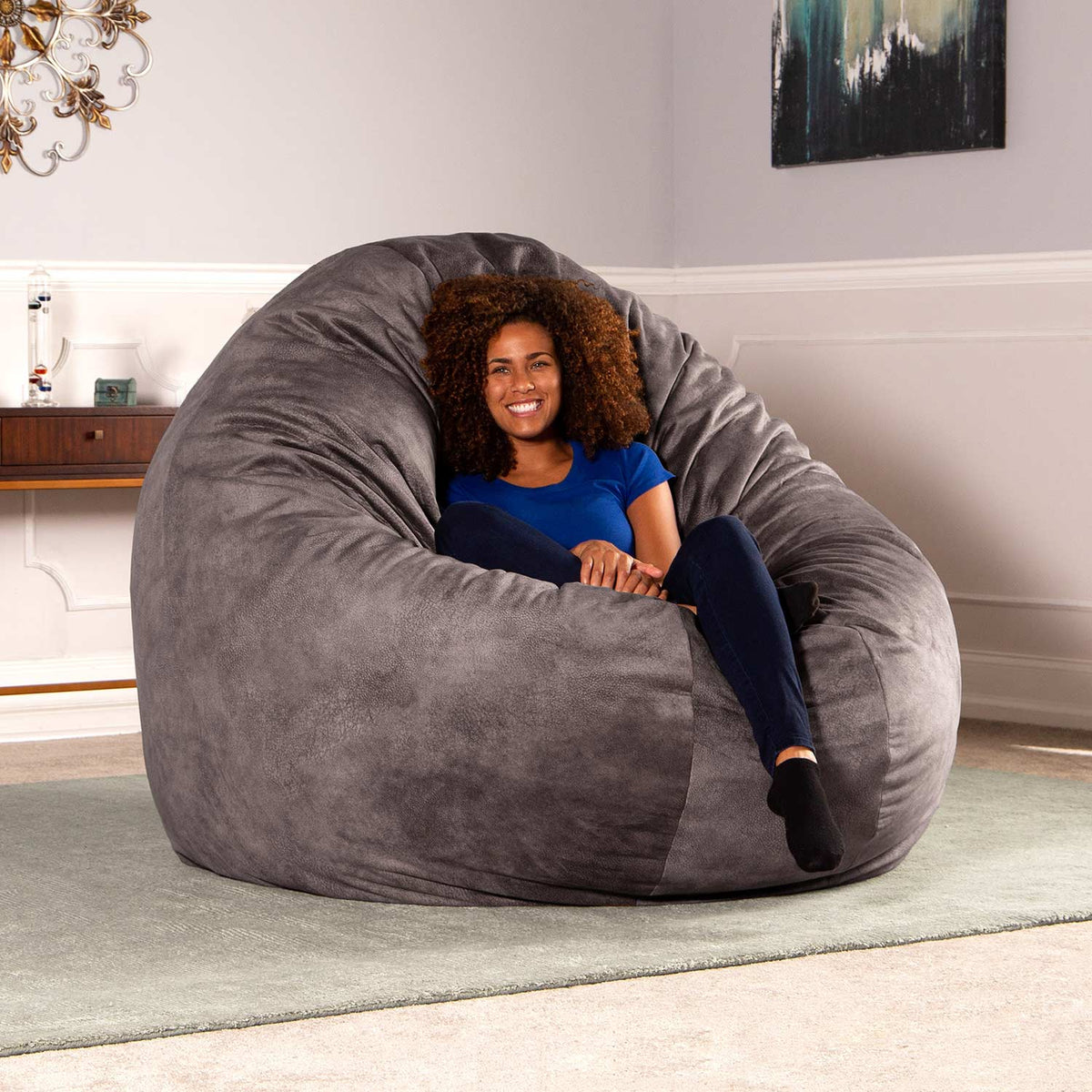 Jaxx 6' Cocoon Adult Bean Bag - Pewter Gray