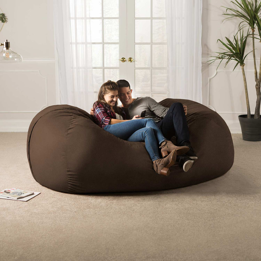 Jaxx 7.5' Sofa Saxx Giant Bean Bag Couch - Chocolate Brown