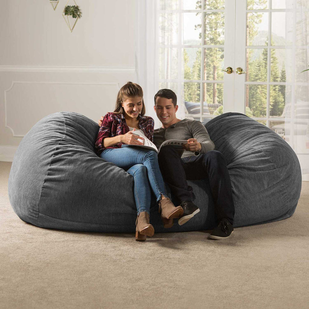 Jaxx 7.5' Sofa Saxx Giant Bean Bag Couch - Gray