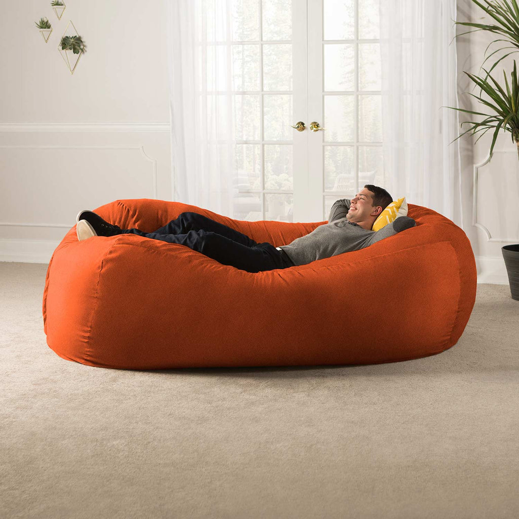 Jaxx 7.5' Sofa Saxx Giant Bean Bag Couch - Mandarin Orange