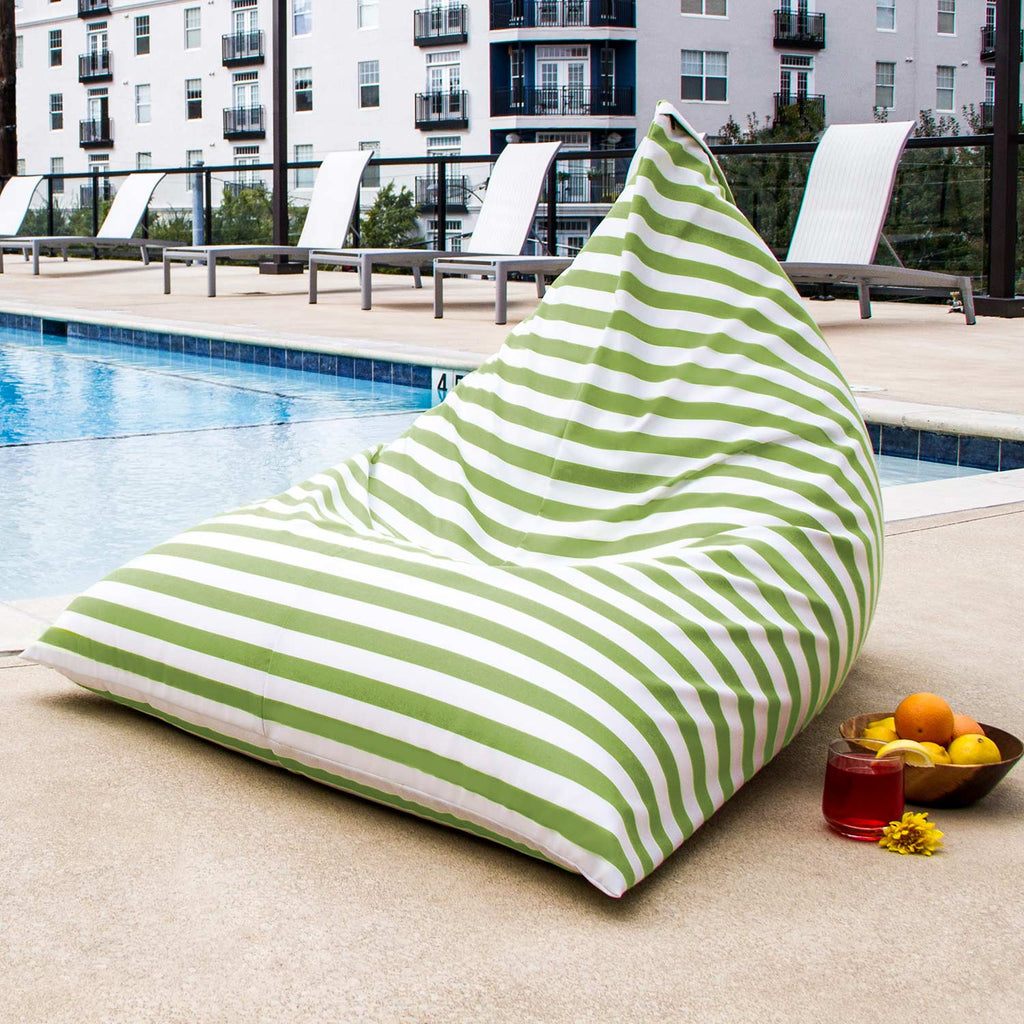 Jaxx Twist Outdoor Bean Bag Chair - Lime Green Stripes