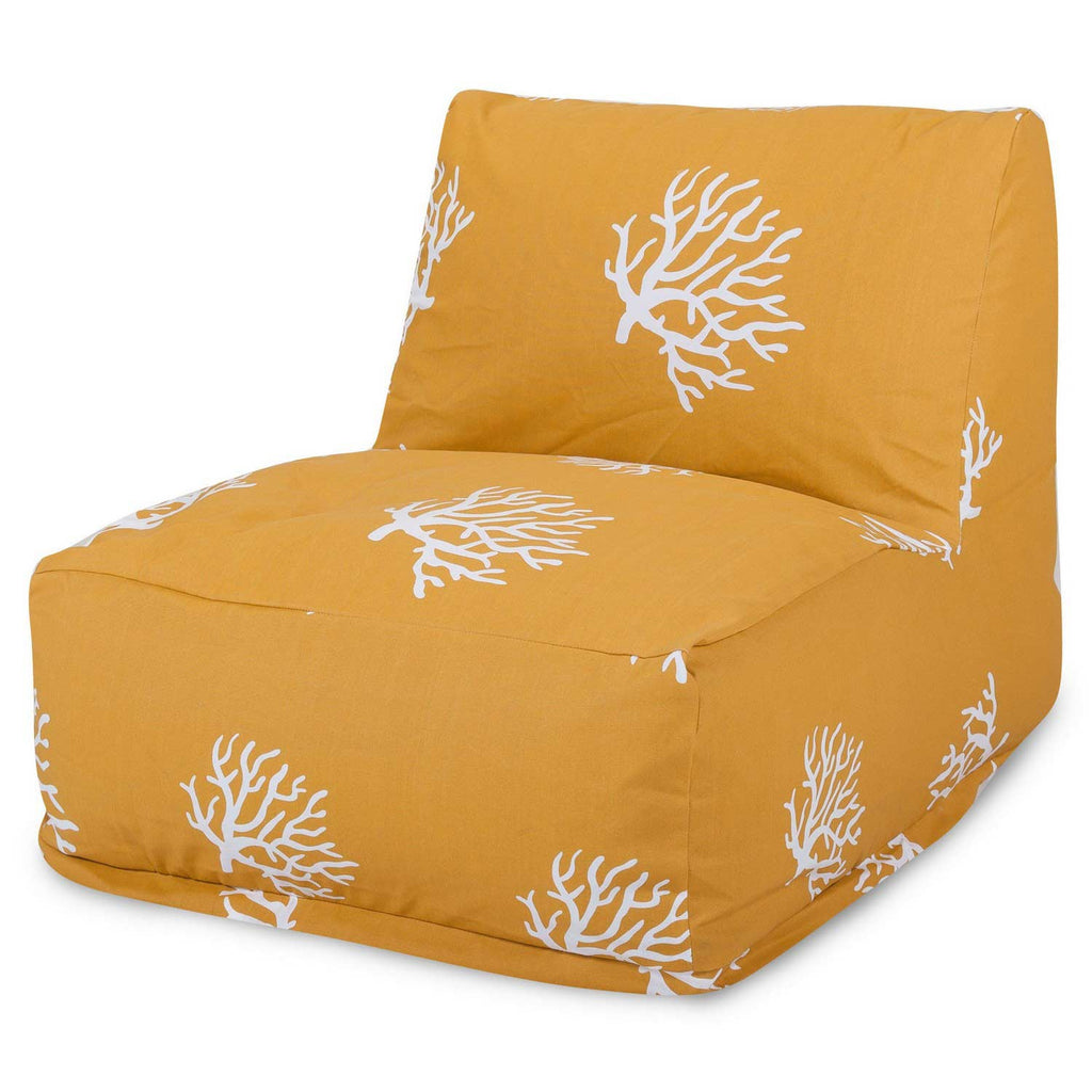 Coral Outdoor Bean Bag Lounge Chair - Yellow