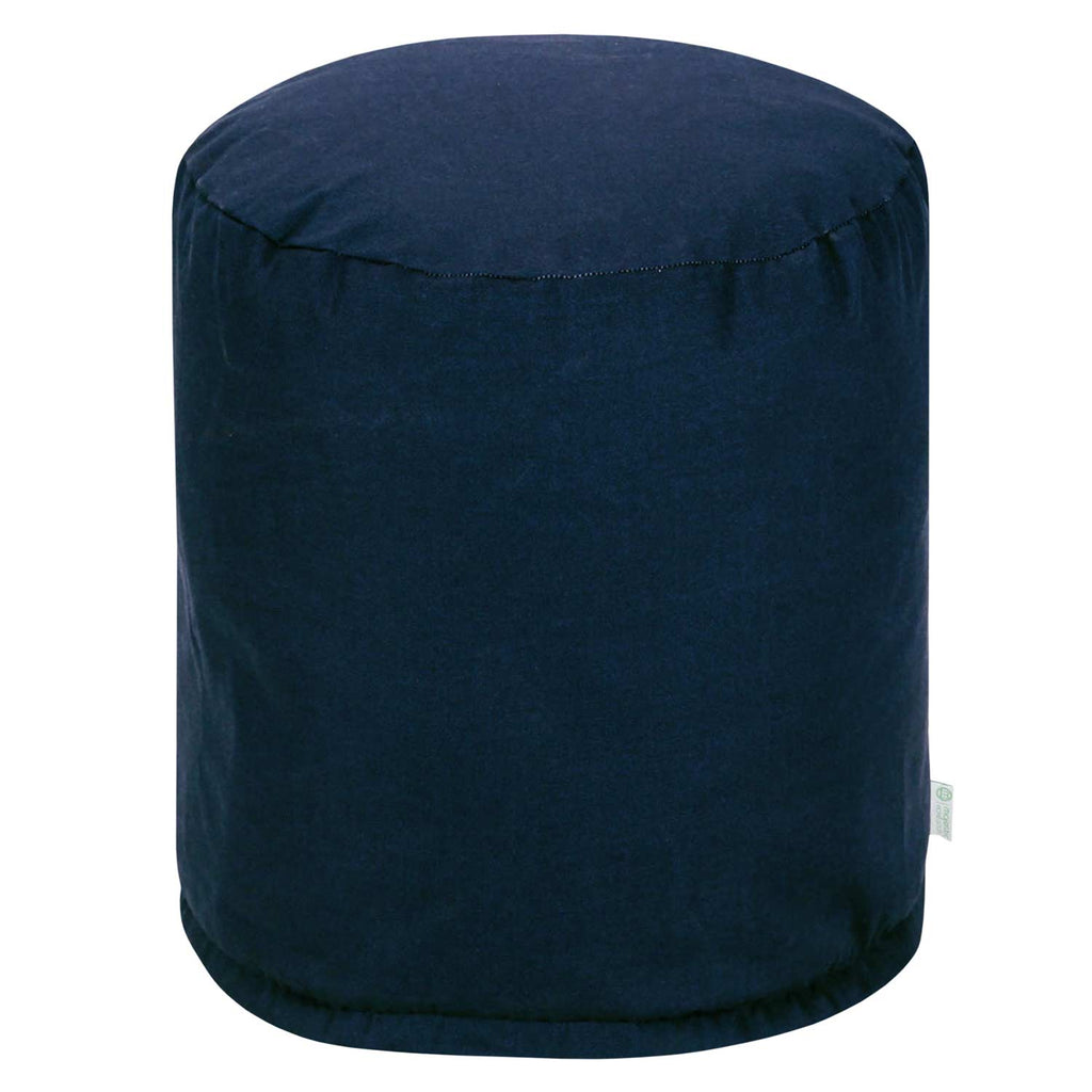Solid Outdoor Bean Bag Pouf Ottoman - Navy Blue (Sm)