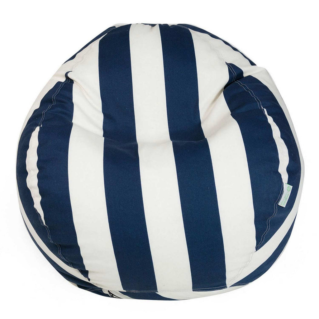 Vertical Stripe Outdoor Bean Bag Chair - Navy Blue (Sm)