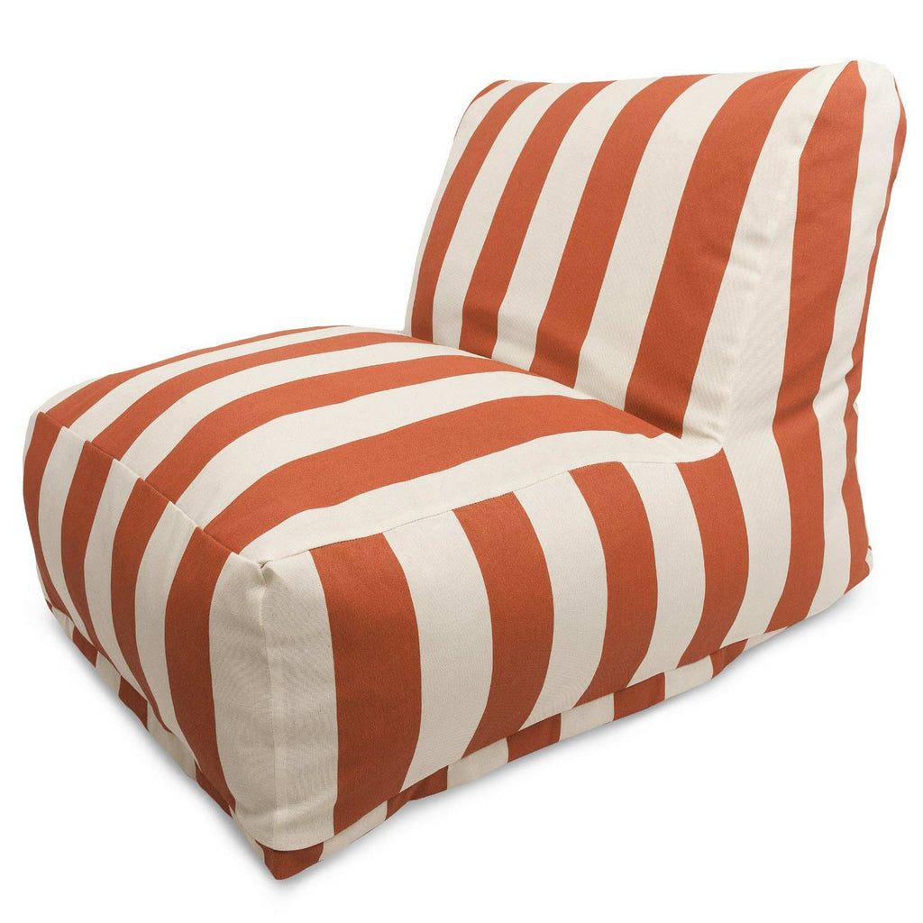 Vertical Stripe Outdoor Bean Bag Lounge Chair - Orange