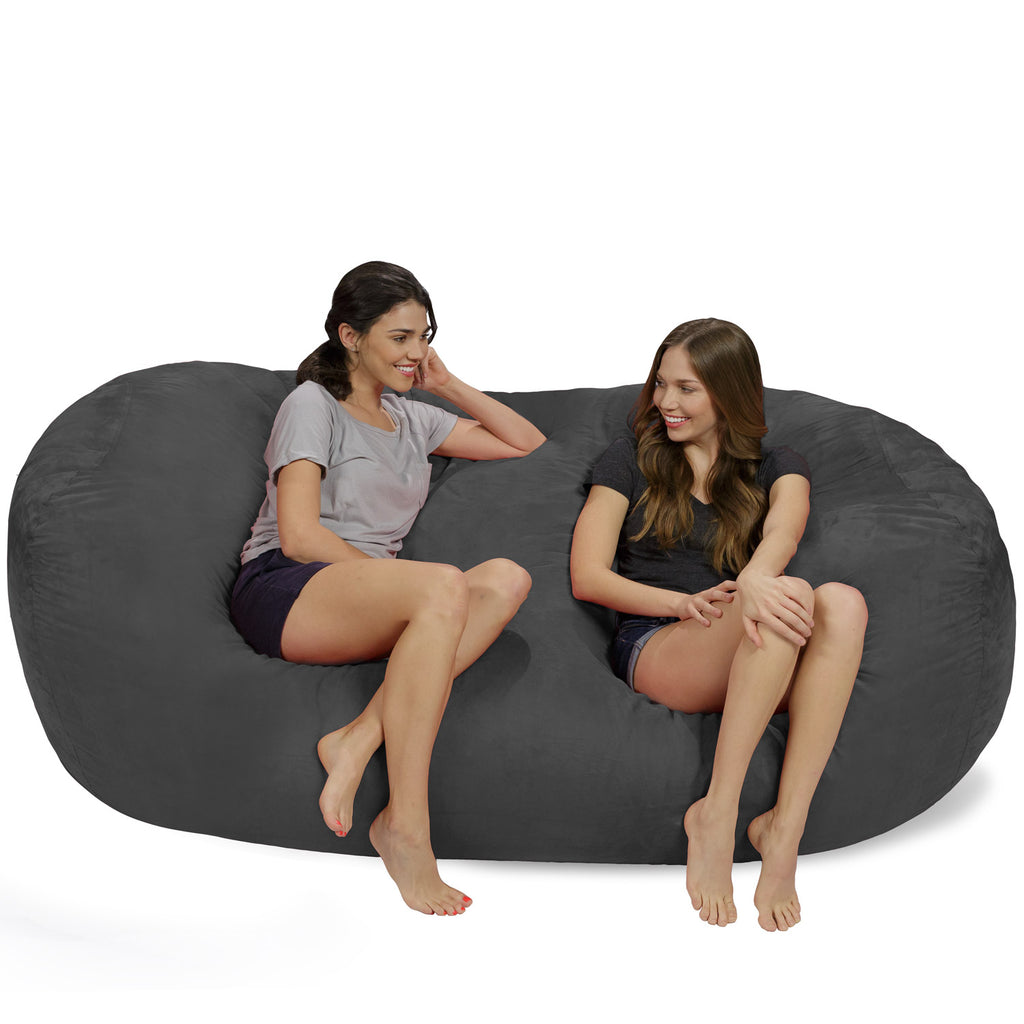 Relax Sacks 7.5' Giant Bean Bag Couch - Charcoal Gray