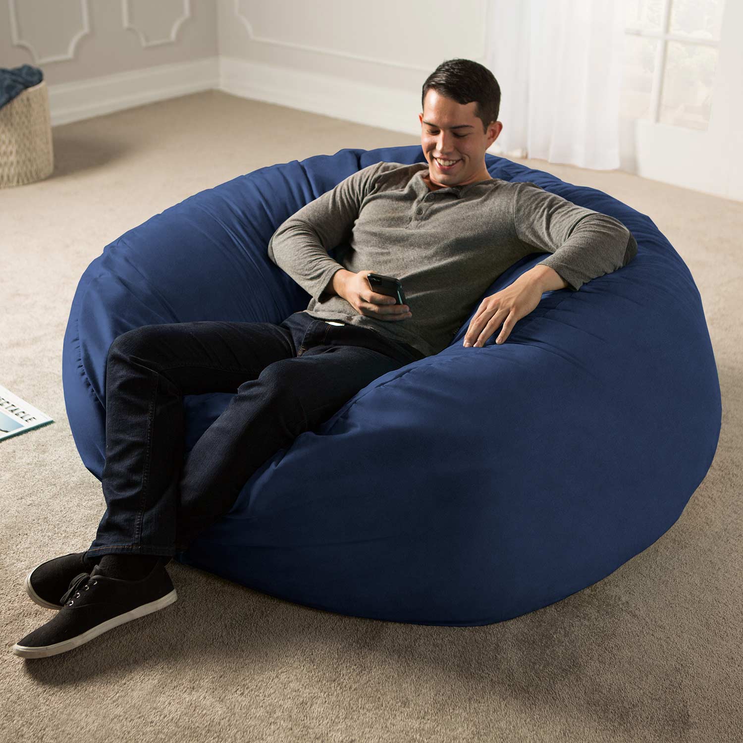 Jaxx 5' Classic Saxx Giant Bean Bag Chair - Navy Blue
