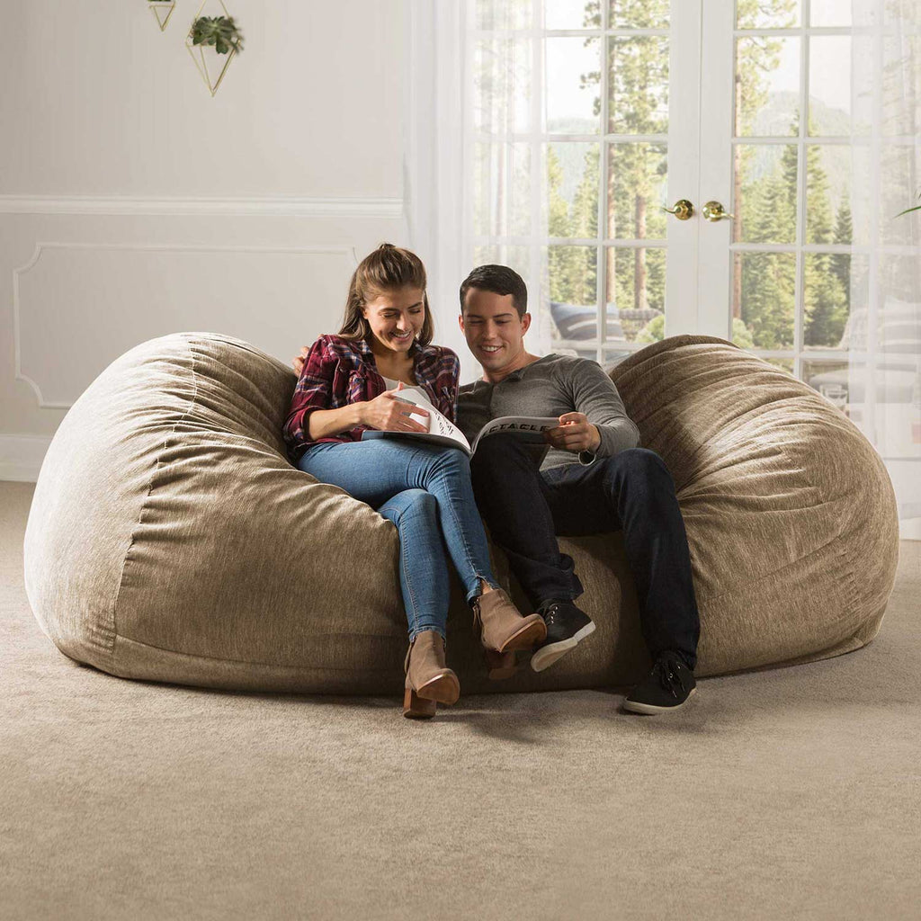 Jaxx 7.5' Sofa Saxx Giant Bean Bag Couch - Beige