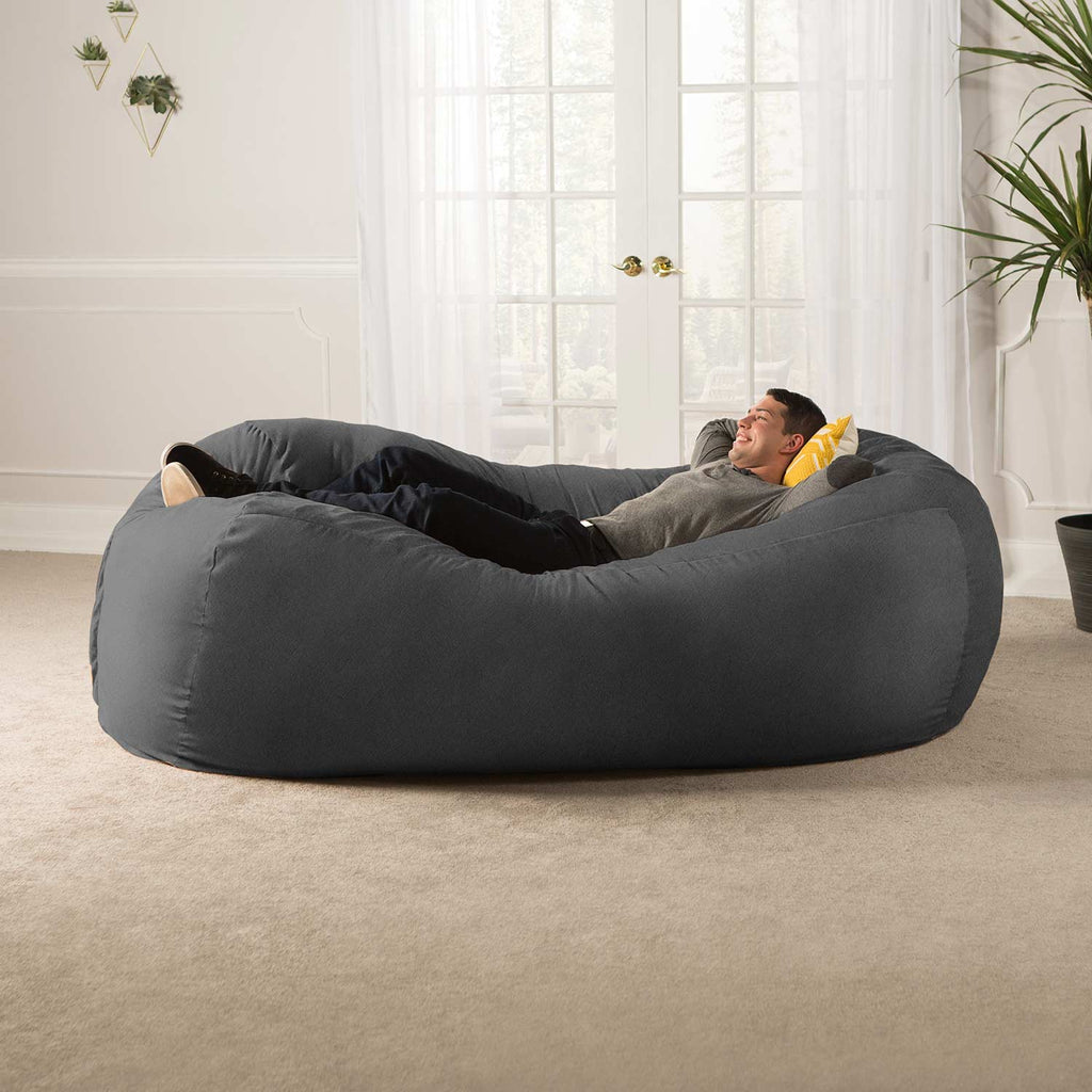 Jaxx 7.5' Sofa Saxx Giant Bean Bag Couch - Charcoal Gray