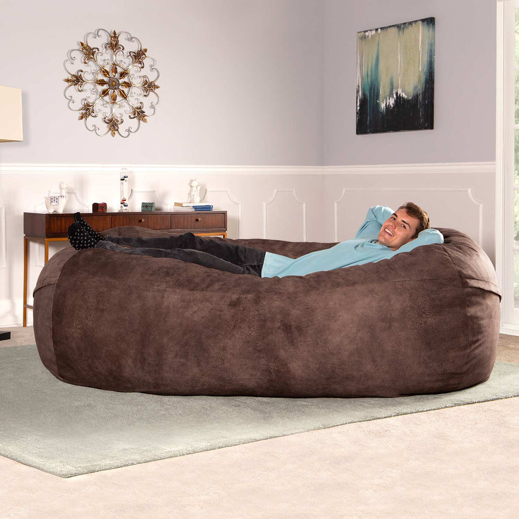 Jaxx 7.5' Sofa Saxx Giant Bean Bag Couch - Chestnut Brown