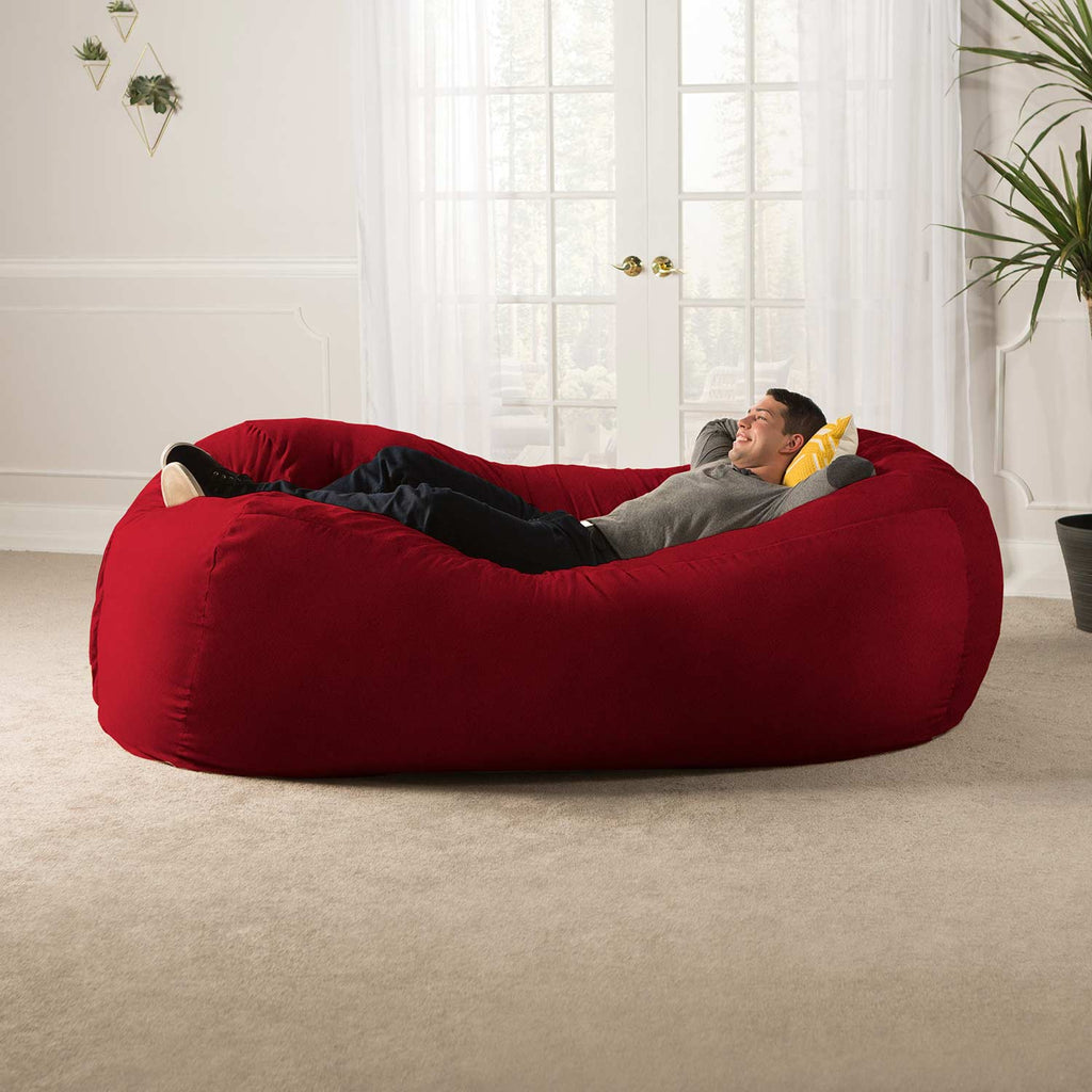Jaxx 7.5' Sofa Saxx Giant Bean Bag Couch - Cinnabar Red