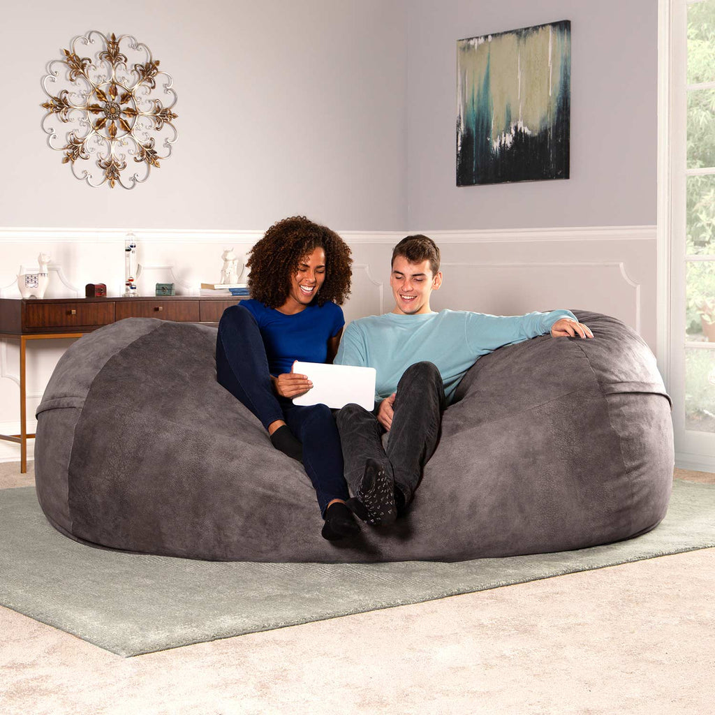 Jaxx 7.5' Sofa Saxx Giant Bean Bag Couch - Pewter Gray