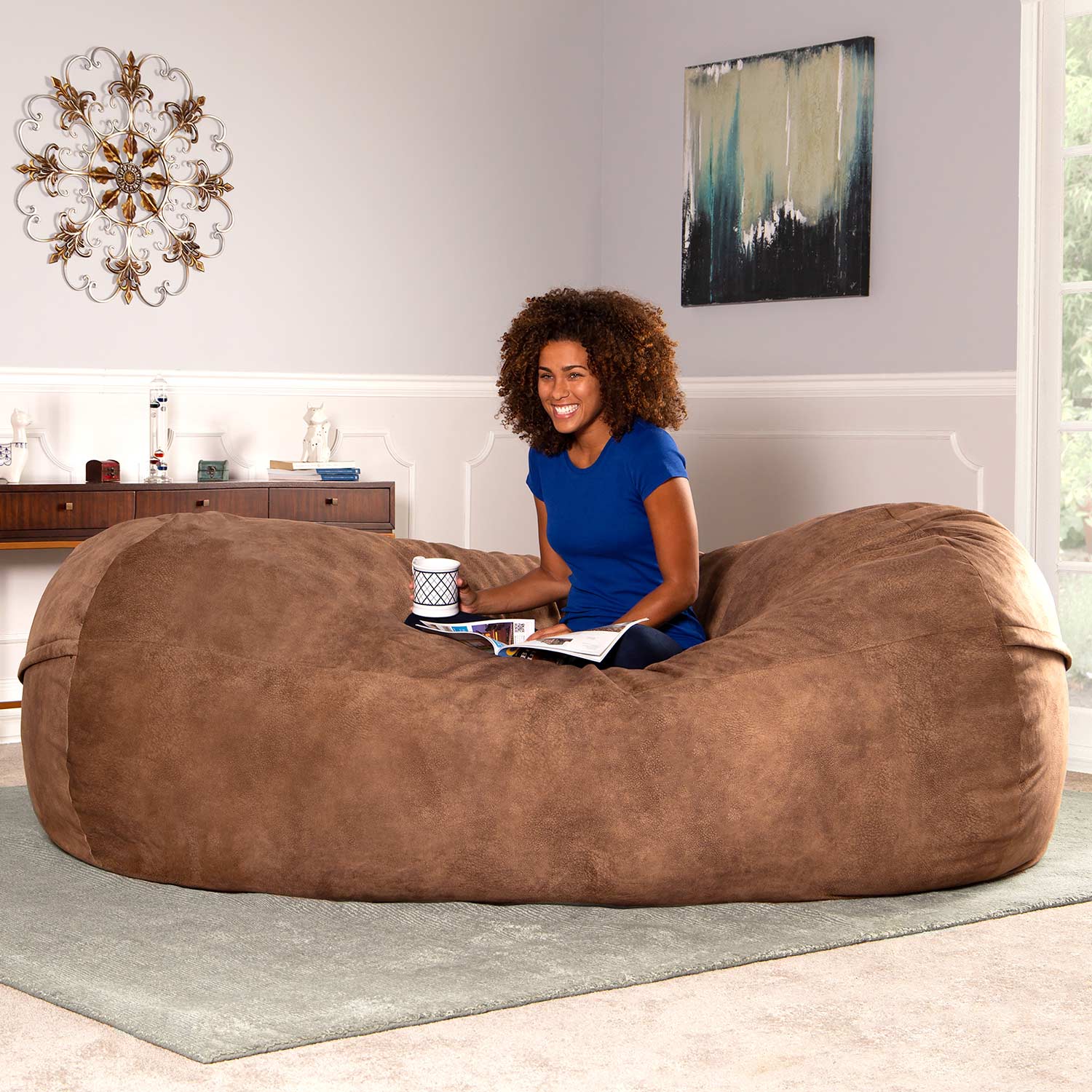 HABUTWAY Bean Bag Chair 3Ft Luxurious Velvet Ultra Soft Fur with  High-Rebound Memory Foam for Adults Plush Lazy Sofa with Fluffy Removable  Sponge 3'(Grey), Welcome to consult - Newegg.com
