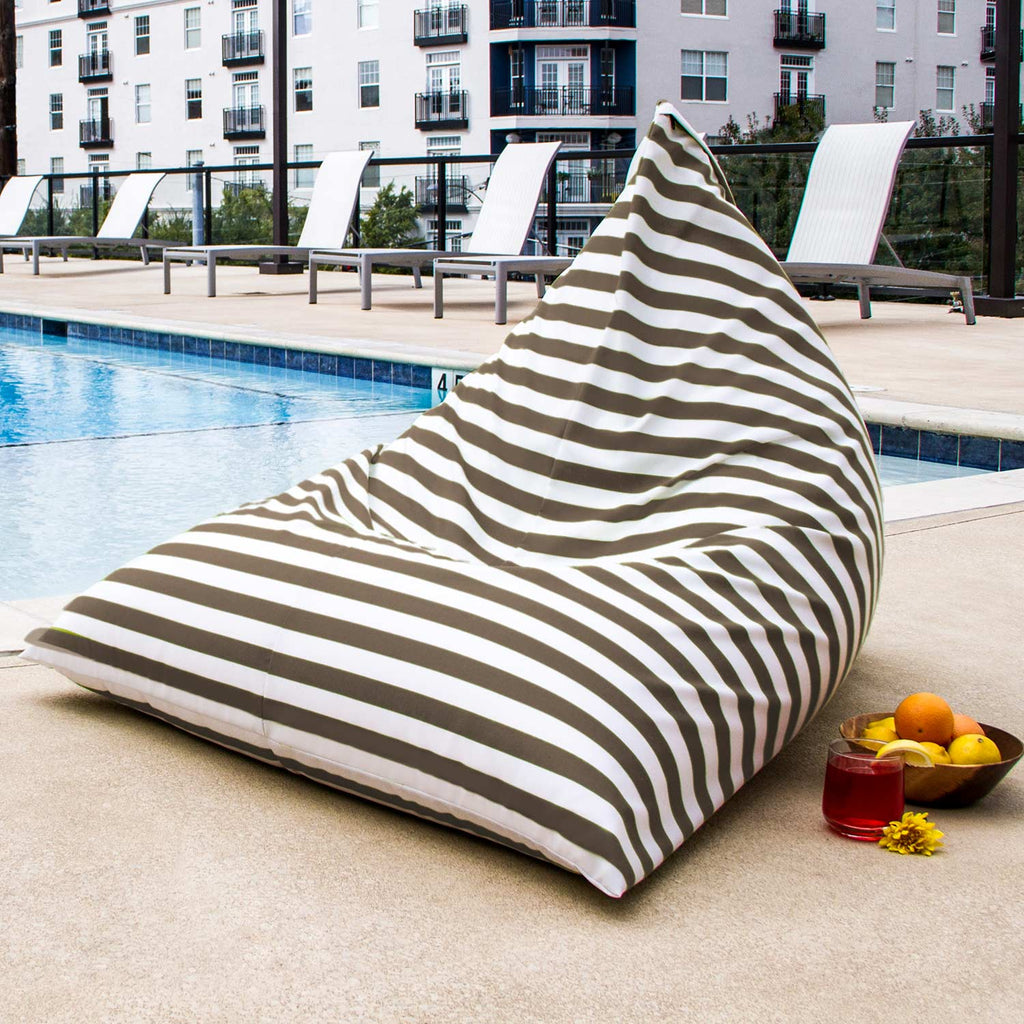 Jaxx Twist Outdoor Bean Bag Chair - Taupe Stripes