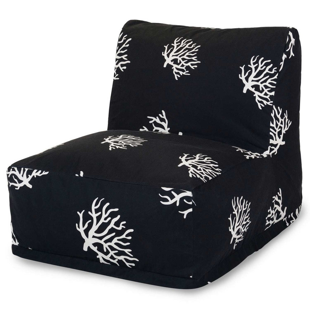 Coral Outdoor Bean Bag Lounge Chair - Black