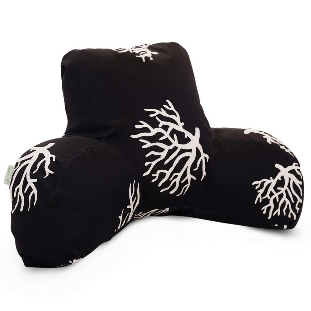 Coral Outdoor Reading Pillow - Black