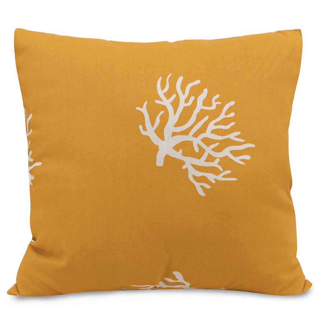 Coral Outdoor Throw Pillow - Yellow (Lg)