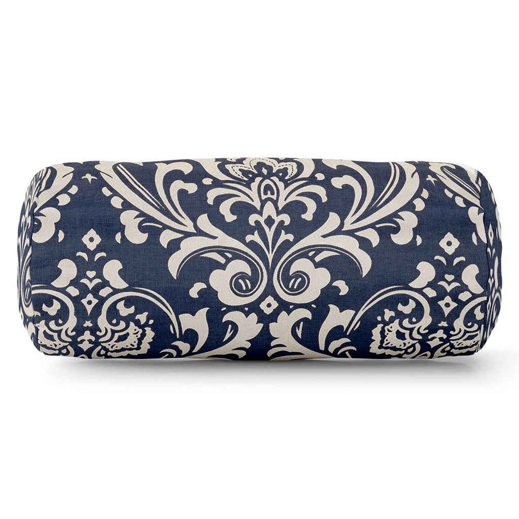 French Quarter Outdoor Round Bolster Pillow - Navy Blue