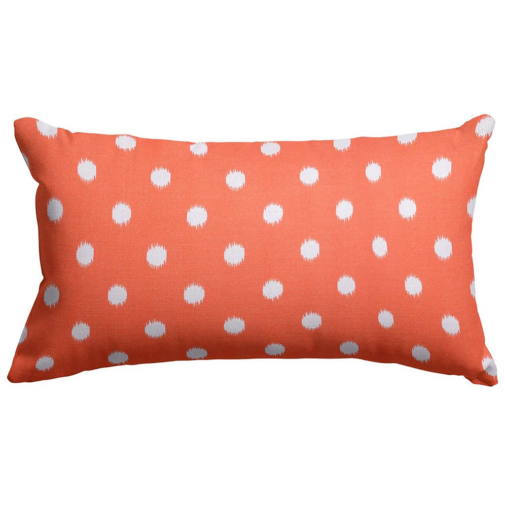Ikat Dot Outdoor Throw Pillow - Orange (Sm)