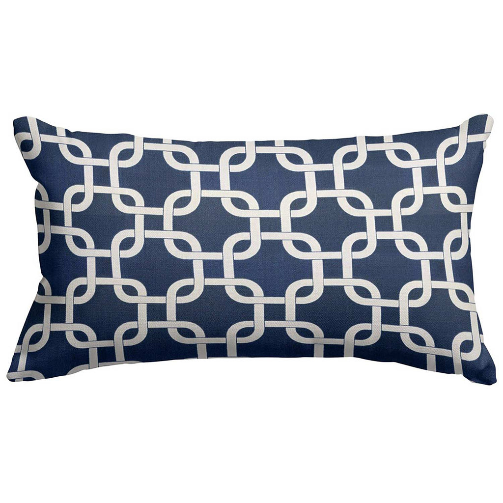 Links Outdoor Throw Pillow - Navy Blue (Sm)