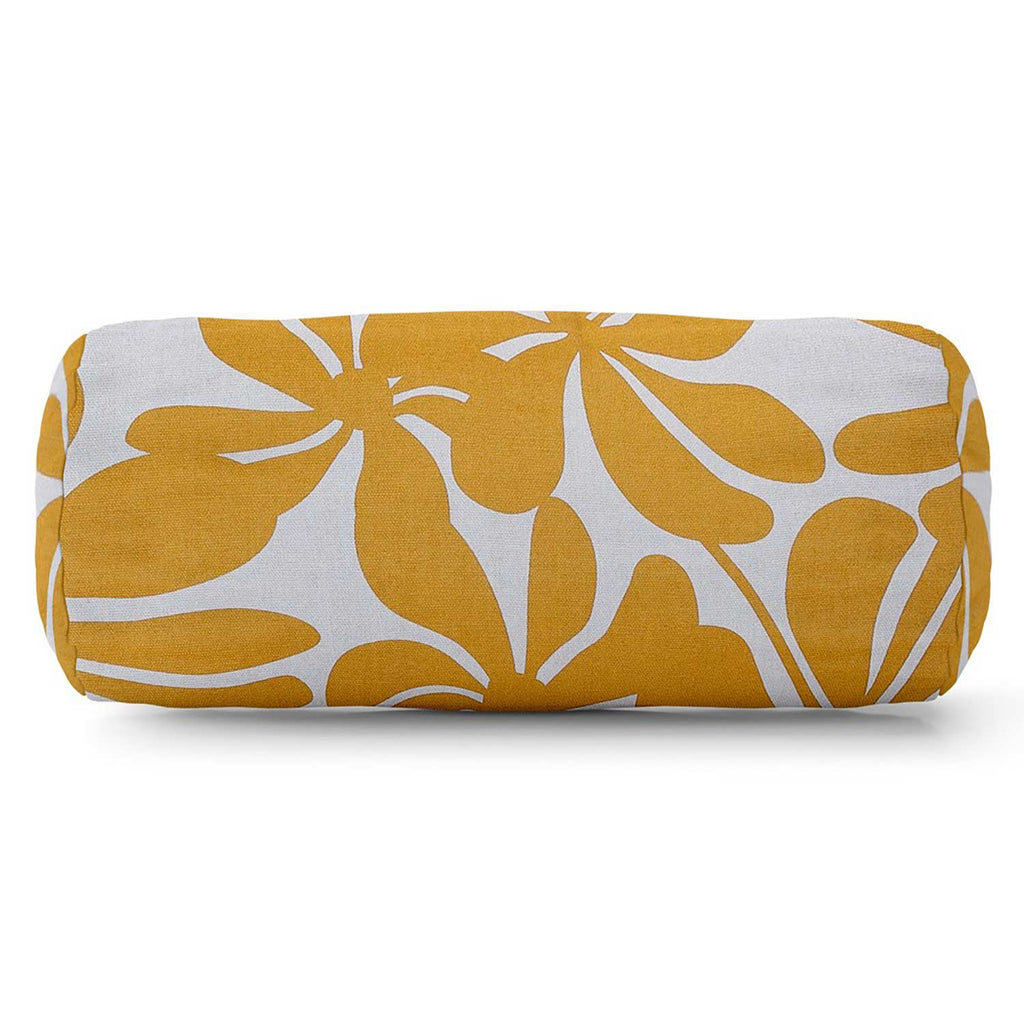 Plantation Outdoor Round Bolster Pillow - Yellow