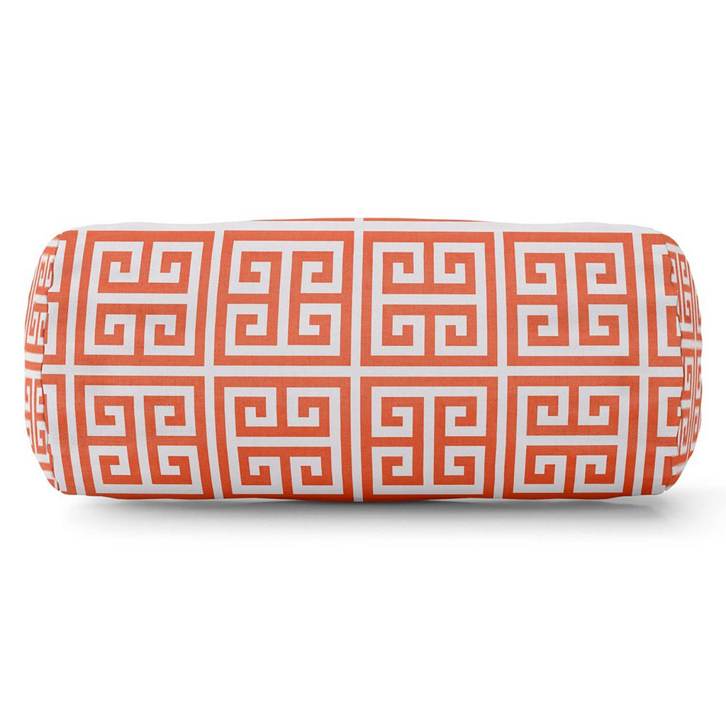 Towers Outdoor Round Bolster Pillow - Orange