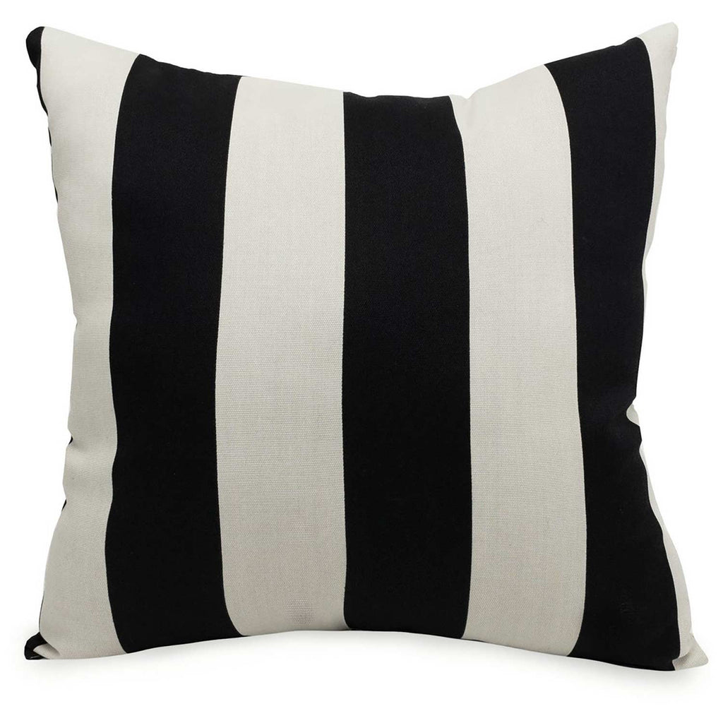 Vertical Stripe Outdoor Throw Pillow - Black (Lg)
