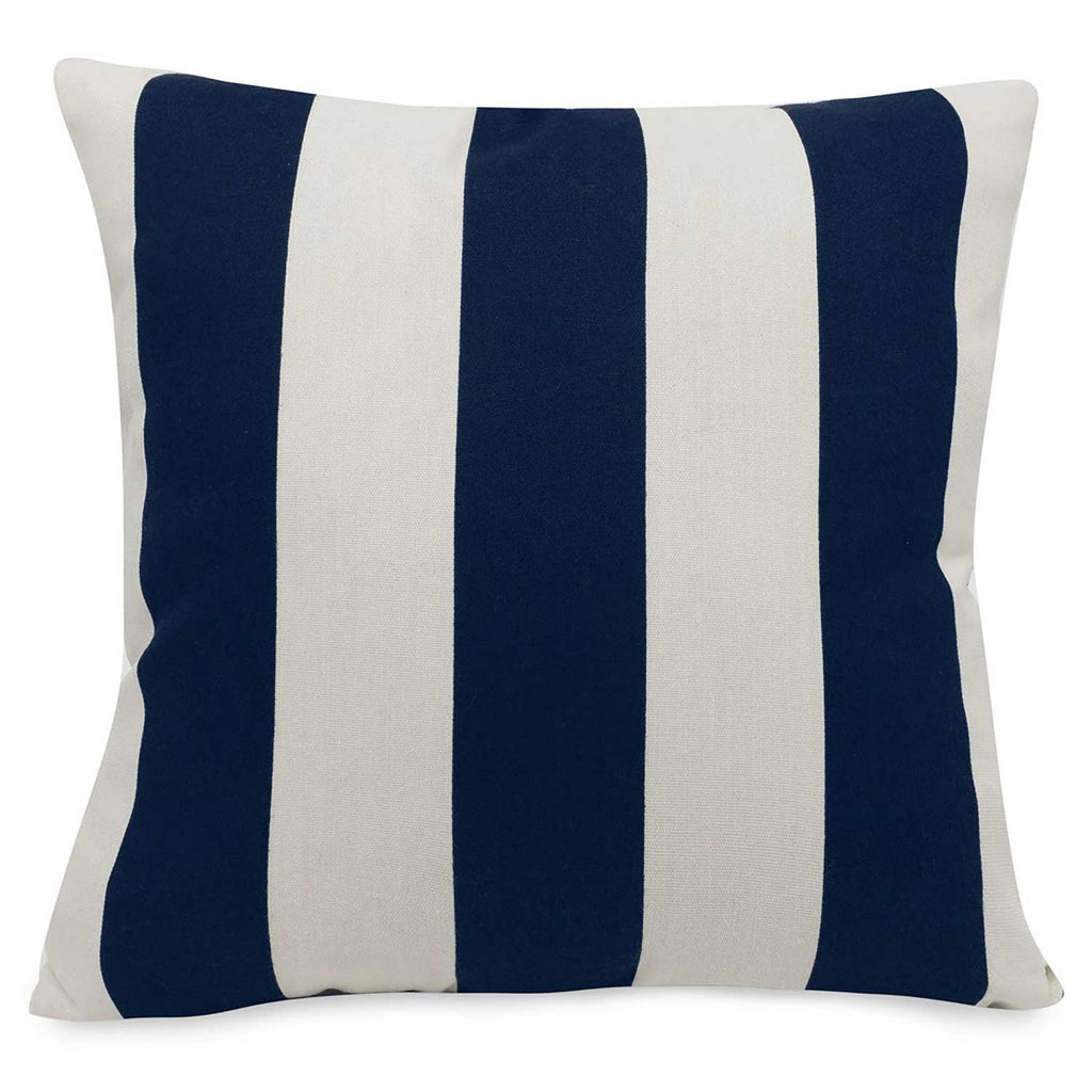 Vertical Stripe Outdoor Throw Pillow - Navy Blue (Lg)