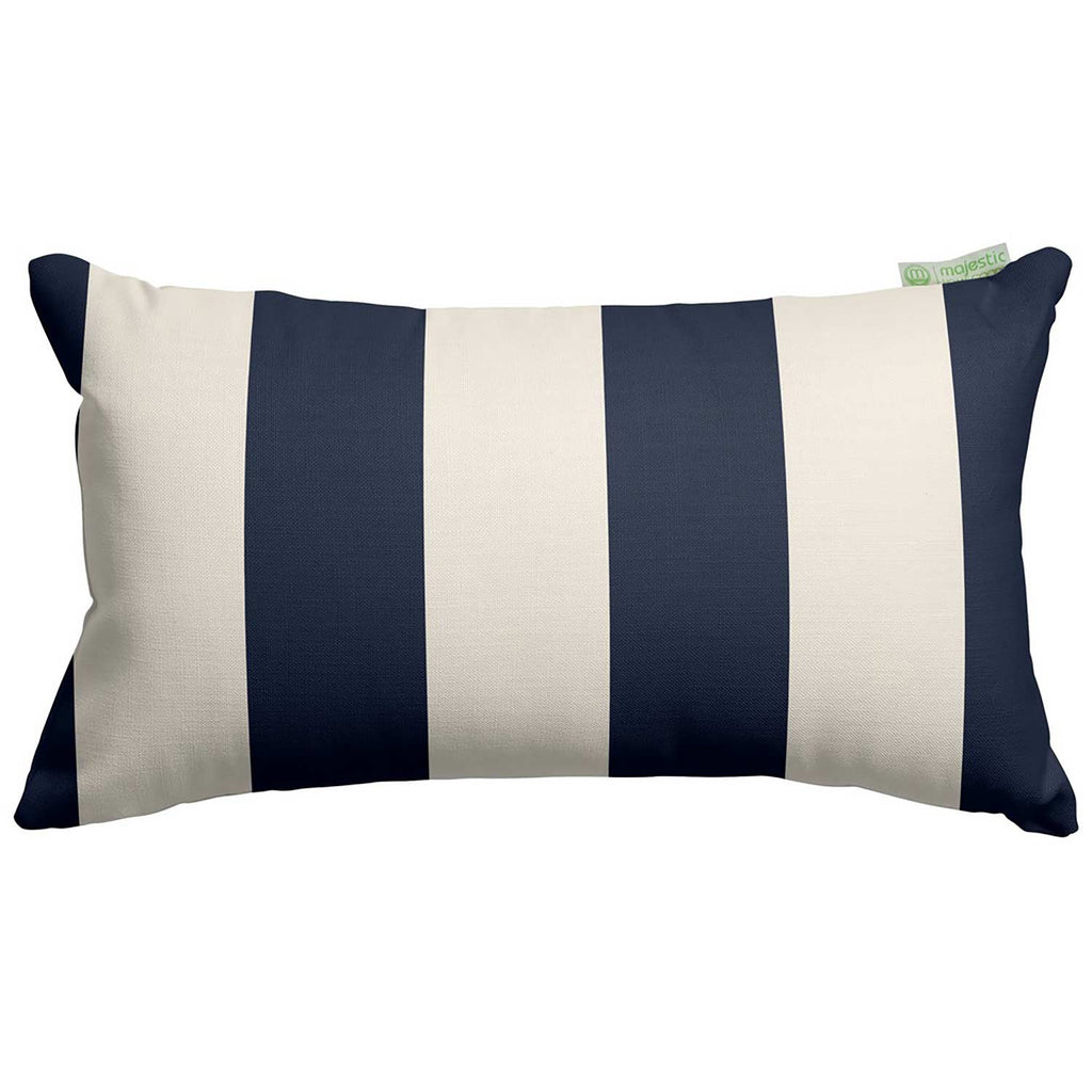 Vertical Stripe Outdoor Throw Pillow - Navy Blue (Sm)