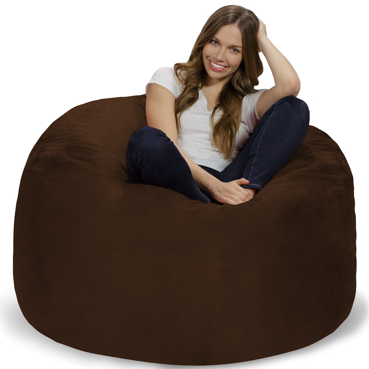 Relax Sacks 4' Big Bean Bag Chair Chocolate Brown