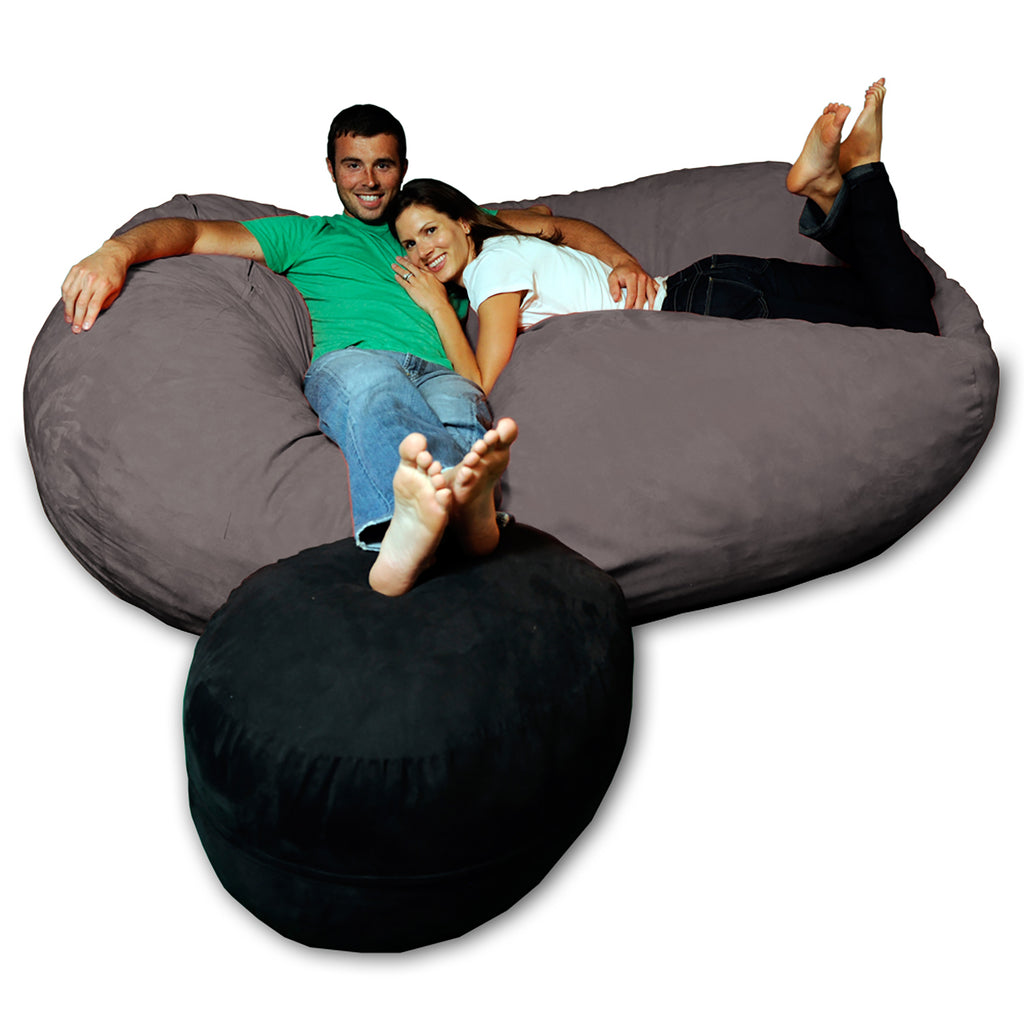 Theater Sacks 7.5' Giant Bean Bag Couch - Charcoal Gray