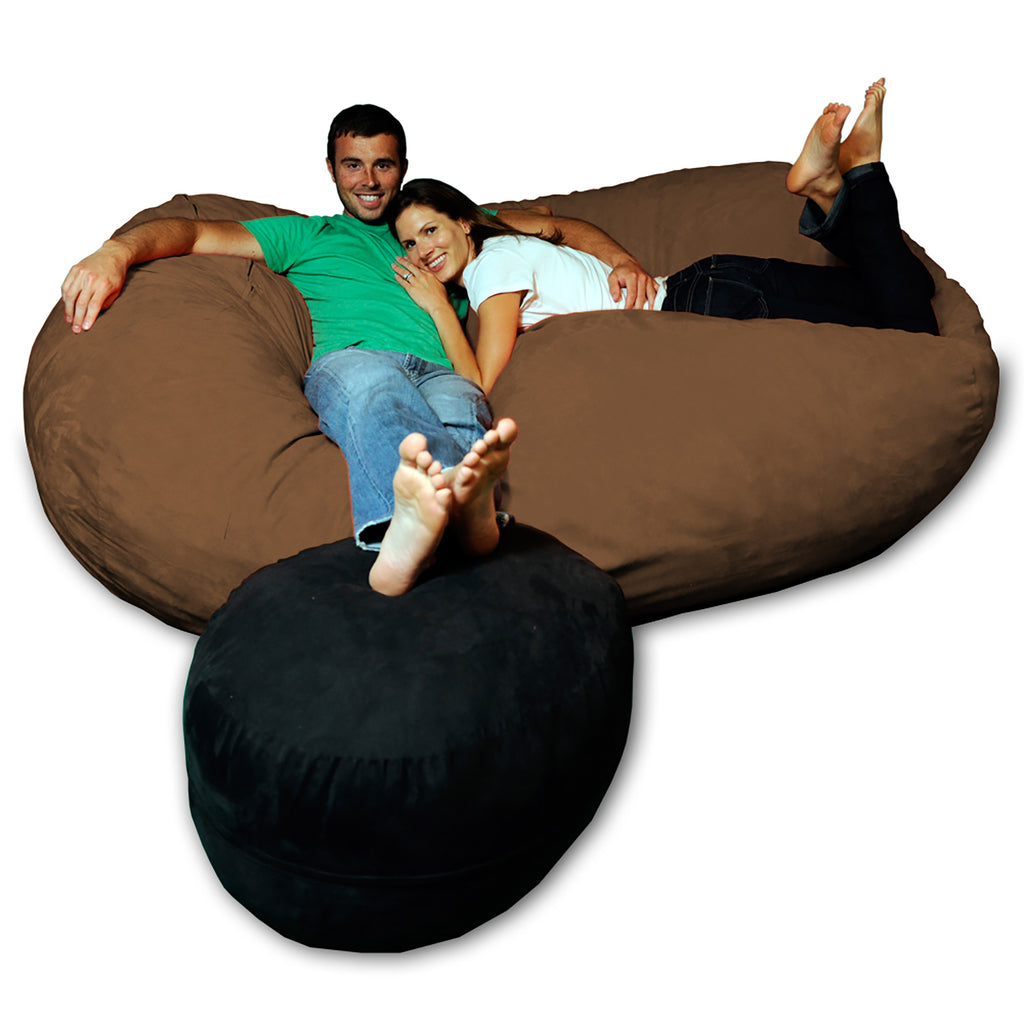 Theater Sacks 7.5' Giant Bean Bag Couch - Chocolate Brown